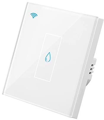 xuelili Immersion Heater Timer Switch, Smart WiFi Water Heater Switch, Voice Control Smart Boiler Wall Touch Switch with Timer, White, 20A, 4400W,8.6 x 8.6 x 3.3 cm