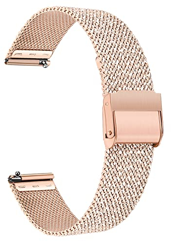 TRUMiRR Bracelet de Montre Compatible avec Huawei Watch GT 3 Pro 43mm/GT 3 42mm/GT 2 42mm/Honor MagicWatch 2 42mm Brassard,Bracelet en Acier Inoxydable tissé en Maille pour Huawei Watch GT2/GT3 42mm