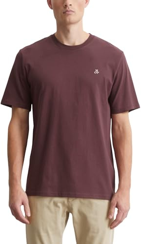 Marc OߴPolo Herren T-Shirt aus Bio-Baumwolle mit Rundhalsausschnitt, Rot (Dark Romance), XXL