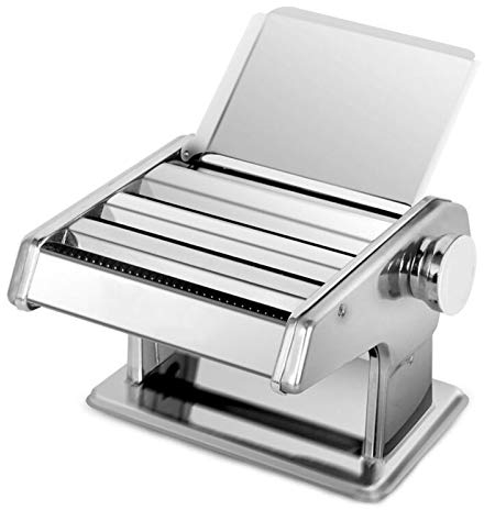 Manuelle Nudelmaschinen, Walzenmaschinen aus Edelstahl, 6 Dickeneinstellungen mit manueller Kurbel, für Nudeln, Lasagne, Linguine