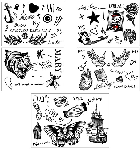Ultimate Tattoo Set - Singer - Over 65 Tattoos - Perfect For Concerts, Halloween, Cosplay, Dress Up