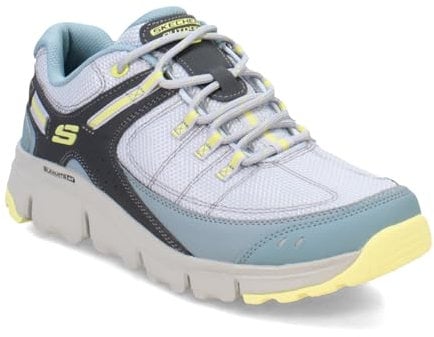 Skechers, Summits AT Artists Bluff Mujer, Blue Synthetic Textile Yellow Trim, 41 EU