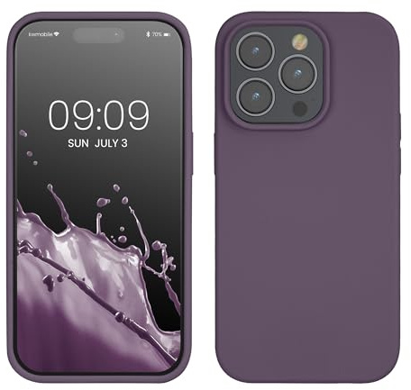 kwmobile Handyhülle für iPhone 14 Pro Hülle, für iPhone 14 Pro Case - Hülle Silikon - kabelloses Laden - Helle Iris
