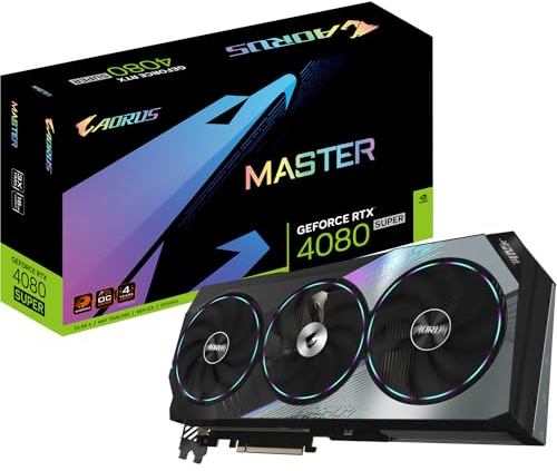 Gigabyte GeForce RTX 4080 SUPER AORUS MASTER Graphics Card - 2625MHz Core, 16GB GDDR6X 23000MHz 256-bit Memory, PCI-E 4.0, 3x DP 1.4, 1x HDMI 2.1a, NVIDIA DLSS 3.5, GV-N408SAORUS M-16GD