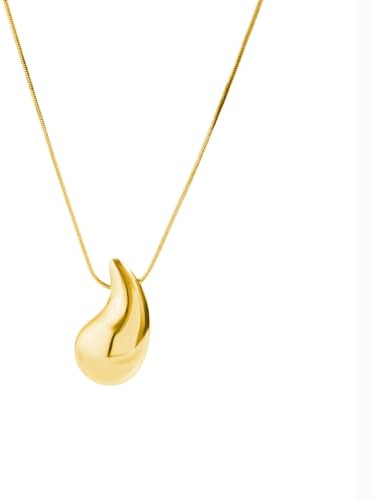 Clataly Wasser Tropfen Anhänger Halskette Dupes Teardrop Halsketten Ohrringe Modeschmuck Halsketten für Frauen und Mädchen (Goldkette)