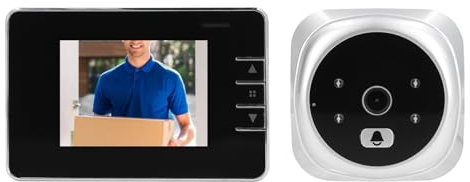 Sxhlseller Sonnette Vidéo, Visionneuse de Porte avec Caméra Judas, Vision Nocturne HD Grand Angle de 120 Degrés, Interphone Audio Bidirectionnel, Caméra de Sonnette Vidéo Intelligente pour