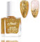 Gold Nail Polish - Holographic Glitter Nail Polish - Sparkle Shine Vegan Base Natural Nail Varnish - Decorated with Colorful Paillette Shimmer Nail Varnish No Need UV Home DIY