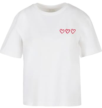 Miss Tee Damen Three In A Row Tee White, XL
