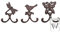 your castle Set di 3 ganci con motivo animale: uccello, libellula e farfalla, ganci decorativi da parete in ghisa, 11,5 x 3,5 x 13,5 cm