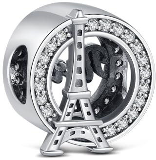 KEQ Charm mit Anhänger Eifelturm Paris Charms Anhänger 925 Silber Anhänger Bead für Europäische Armbänder Halskette,Muttertag Geschenk Geschenk Weihnachten für Damen