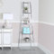 VANITY LIVING 5-Tier Glass Display Shelf, Stainless Steel Frame, Modern Storage Organizer, Corner Ladder Bookshelf, Home & Office Decor, Space-Saving Display Stand