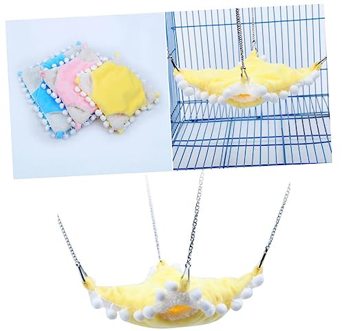 Yardwe Rattenhängematten Haustierkäfig-hängematte Zwerghamsterbett Warmer Plüsch Gelb Größe S Für Haustiere