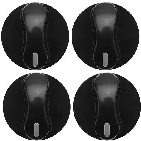 SAROAD Lot de 4 boutons rotatifs en plastique pour cuisinière à gaz, cuisinière à gaz, four, noir
