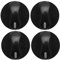 SAROAD Lot de 4 boutons rotatifs en plastique pour cuisinière à gaz, cuisinière à gaz, four, noir