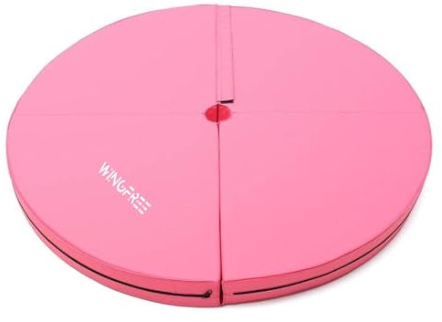 IEOWY Sicherheits-Crashpad für Pole Dance-Matte, faltbar, rund, dick, Fallschutz, Rutschhemmende Schutzmatte, Tanz, Fitness, Übungen, Gymnastik, Yoga, Anfänger, Schutzmatte, pink-cover-120x5