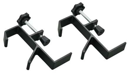 Spotact Aluminum Adjustable Table Clamp Under Desk Hooks, Black, 2 Pcs | 22 LBS Load, Height Adjust, Non-Slip, No Tools Install, for Office, School, for Headphone, Bag, Hat, Key, Vacuum Cup