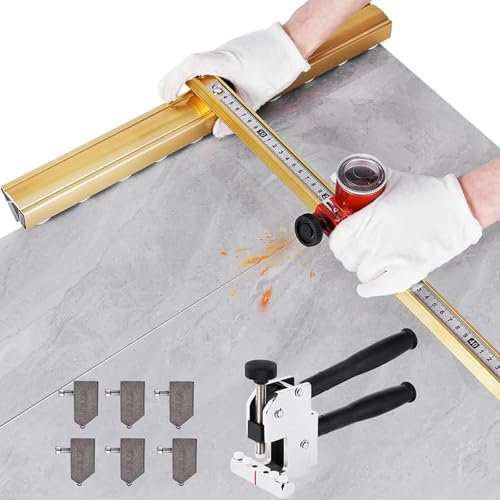 Professional Manual Tile Cutter with Heavy-Duty Pliers & Multiple Blades, Ideal for Precise Porcelain, Ceramic, Glass & Mirror Cutting on Floors and Walls