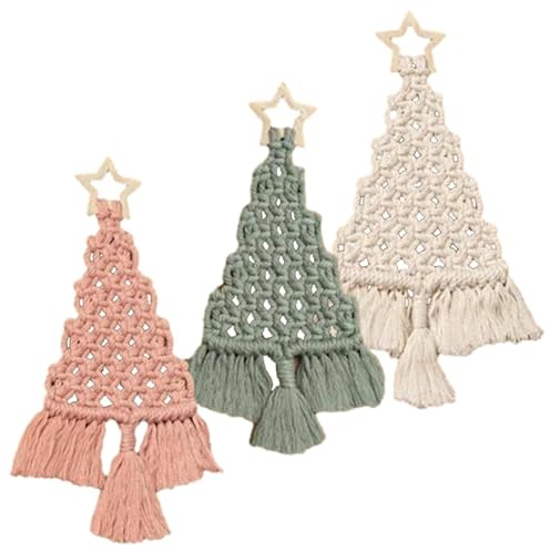 Penlimly Christbaumschmuck - Makramee Gewobener Christbaumschmuck | Festliche Deko Für Wohnzimmer Schlafzimmer Kinderzimmer