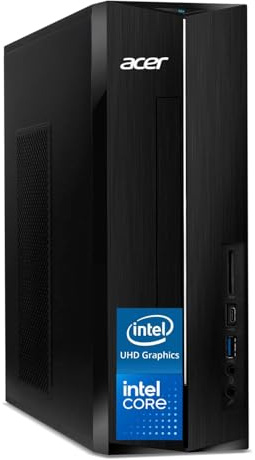 Acer 2025 Aspire SFF Desktop Intel 13th Core i5-13400, 32 Go de RAM, 2 To SSD PCle, conception ultra-silencieuse, lecteur de carte SD, support double moniteur 4K, USB-C, clavier et souris filaires