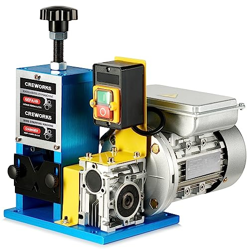 CREWORKS Elektrische Kabelabisoliermaschine 180W Automatische Kabelschälmaschine mit 5 Kanälen für 1,5–25 mm Kabel, zum effizienten Entfernen von Isolierungen und Recycling von Kupferdrähten
