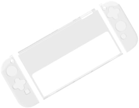 NOLITOY Protection Console de Jeux Switch Oled Coque Transparente en Tpu et Pc, Étui Séparé pour Manettes Gauche et Droite, Accès Facile aux Ports pour Usage Quotidien