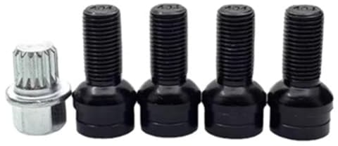 Radsicherungsbolzen für VW Golf, 5er-Pack, Schrauben, Radsicherungsmutter-Adapter, Radbolzen aus Edelstahl, Radsicherungsmutter, Schraube, Radmutter