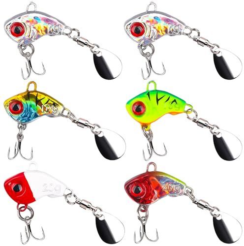 VIVIIHOO Jig Spinner Set 6 Stück, Kunstköder mit Spinnerblatt für Barsch Forelle Hecht, Crankbait Wobbler Spinnerbait Angelköder