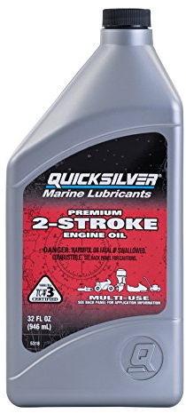 Quicksilver 8M0205370 - Premium 2-Takt-Motoröl – Außenbordmotoren, PWC, Schneemobile, Motorräder und Kettensägen – 1 Liter, Grau
