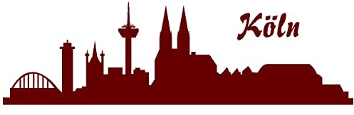 Samunshi® Autoaufkleber Köln Aufkleber Skyline 20 x 5,9cm burgundy