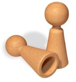 4 Fingerpuppen aus Holz 70 mm klassische Form