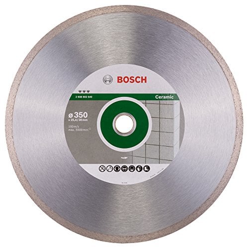Bosch 1x PRO Ceramic Diamanttrennscheiben für 25,4‑mm-Bohrung und Fliesenschneider (für Fliesen, Harte Fliesen, Ø 350 mm, Professional Zubehör Tischkreissäge)