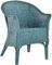 Rattan-Sessel Natur Korb-Sessel Rattansessel Rattanstuhl mit Armlehnen Lounge Flechtsessel (Blau)