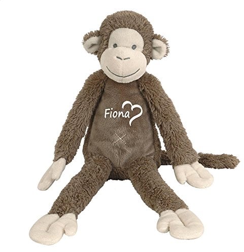 Elefantasie Stofftier AFFE mit Namen personalisiert Geschenk 30cm braun