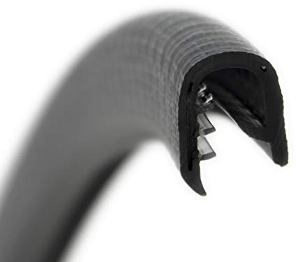 KS-S4-6S Kantenschutzprofil von SMI-Kantenschutzprofi - Klemmbereich 4-6 mm - PVC Gummi Klemmprofil mit Stahleinlage - Kantenschutz - Schwarz - einfache Montage, selbstklemmend ohne Kleber(3 m)