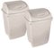 2 x Simpa® 50L 50 Litre Cream Swing Bin - Heavy Duty Plastic - Home Garden Kitchen Rubbish Recycle Plastic Waste Bin Dustbin Cream - Made in UK