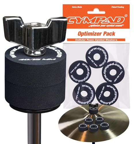 Cympad Optimizer Beckenunterlagen aus Schaumstoff 40x15 mm, 5er-Set | Hochdichter Schaumstoff, Längeres Sustain, Weniger Ständervibrationen, Passend für Standard-Beckenständer, Schützt Becken