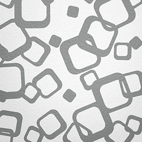 WANDfee Wandtattoo Vierecke 60 Aufkleber FARBWUNSCH Wandaufkleber Kinderzimmer Fliesenaufkleber Badezimmer Küche grau grau