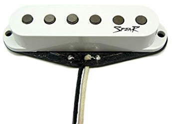 Spear Alnico 5 Single Coil Hals Position weiß, staggered Pole Pieces