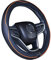 Istn Mikrofaser Leder Auto Lenkradbezug 38cm für die meisten Autos (schwarz orange)
