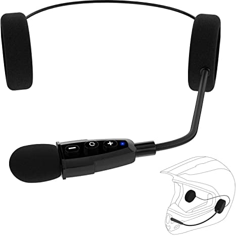 QSPORTPEAK Motorrad Helm Bluetooth 5.1 Headset, E1+ mit CVC-Geräuschunterdrückung Funktion und 3D-Soundeffekten, Motorradhelm Kopfhörerlaut Sprecher zum Verbinden von 2 Mobiltelefonen