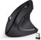 BeWishes Ratón Vertical Ergonómico Inalámbrico Óptico de 2.4G Negro con 6 Botones - 3 Niveles de DPI Ajustables 800/1200/1600 para PC, Portátil, etc.
