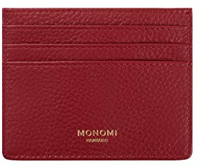 MONOMI Kartenetui aus Kunstleder mit RFID-Schutz und Geschenkbox 7 Fächer (Rot)