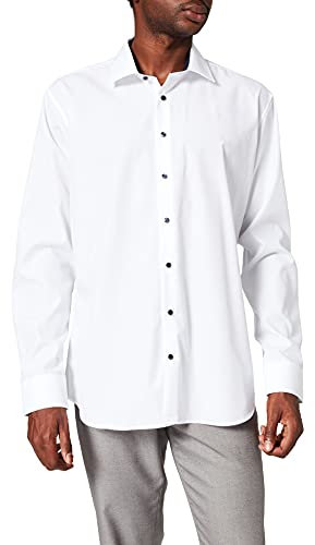 Seidensticker Herren Business-Hemd - Extra Slim Fit - Bügelfrei - Kent-Kragen - Langarm - Patch - 100% Baumwolle, Weiß, 39 EU