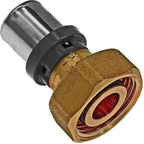 MegaHaustechnik Übergang Verschraubung Eurokonus von 20,0 x 2,0 mm Mehrschicht Aluminium Verbundrohr Außendurchmesser x Wandstärke Press Fitting aus Messing TH U Profil Kontur