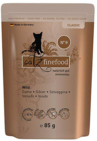 catz finefood N° 9 Wild Feinkost Katzenfutter nass, verfeinert mit Kartoffel & Preiselbeere, 16 x 85g Beutel