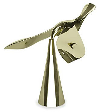 UMBRA 1013387-104 Tipsy Flaschenöffner, Design Kapselheber zum Öffnen von Kronkorken-Flaschen, Skulpturales Bar Accessoire, Rostfreier Stahl, Messing