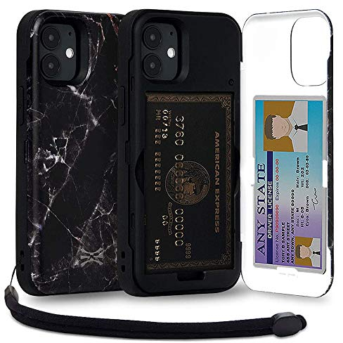 TORU CX Pro pour Coque iPhone 12 Mini Étui Portefeuille avec Porte-Cartes, Dragonne et Miroir - Marbre