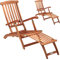 Casaria® 2X Sonnenliege Klappbar Holz Gartenliege 2 Personen Rückenlehne 4-Fach verstellbar Fußteil abnehmbar Liegestuhl Akazie FSC®-Zertifiziert Armlehne Garten Balkon