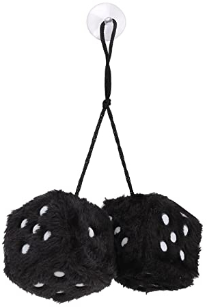 Plüschwürfel EIN Paar Aufhängen Fuzzy Plüsch Würfel 7,5 cm Fuzzy Dice Hanging Charm Auto Auto Rückspiegel Hanging Zubehör für Auto Dekoration für Auto innen Ornament Dekoration