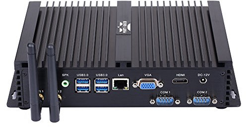 Partaker Fanless Industrial PC, Mini Desktop Computer with Dual Core CPU i3 8145U,8GB RAM,240GB SSD,1TB HDD,1xNICs, 4xUSB 3.0,2xCOM RS232,HDMI,VGA,Wi-Fi